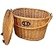 SODIAL Vintage Wicker Bicycle Basket with Folding Lid & Leather Strapsthumb 1