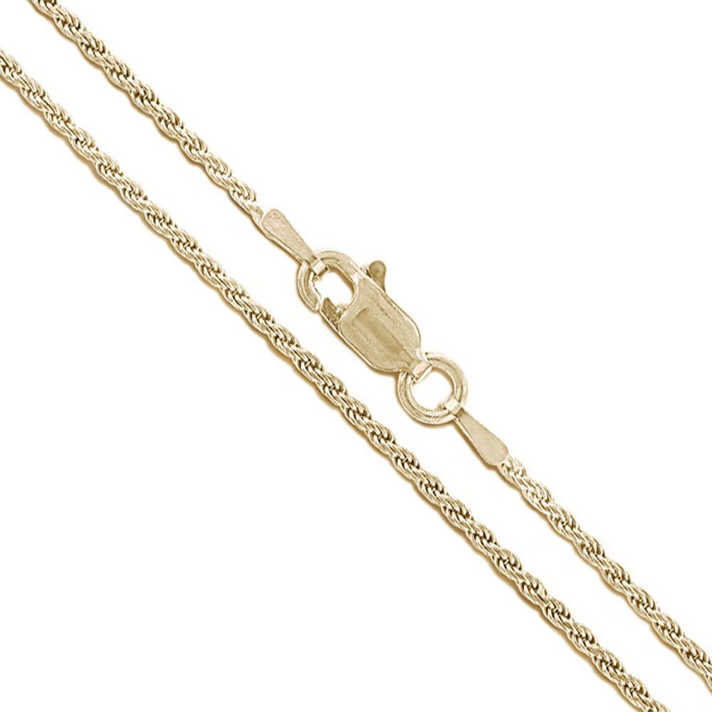 10k Yellow Gold Diamond-Cut Rope Link CHOOSE YOUR WIDTH Chain Necklace