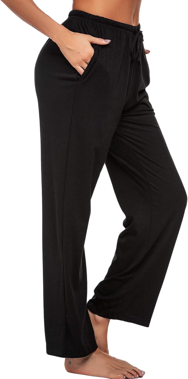 Ekouaer Women Lounge Pants Comfy Pajama Bottom with Pockets Stretch Plaid Sleepwear Drawstring Pj Bottoms Pants at  Women’s Clothing store