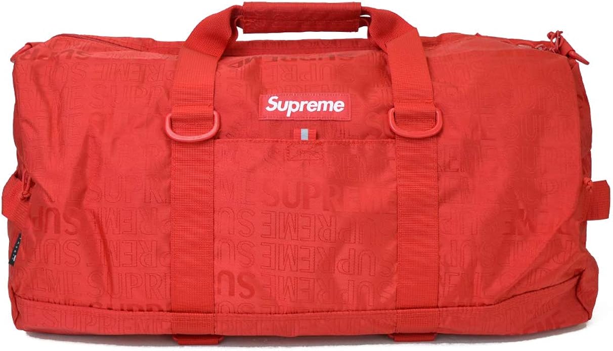 red supreme leather backpack