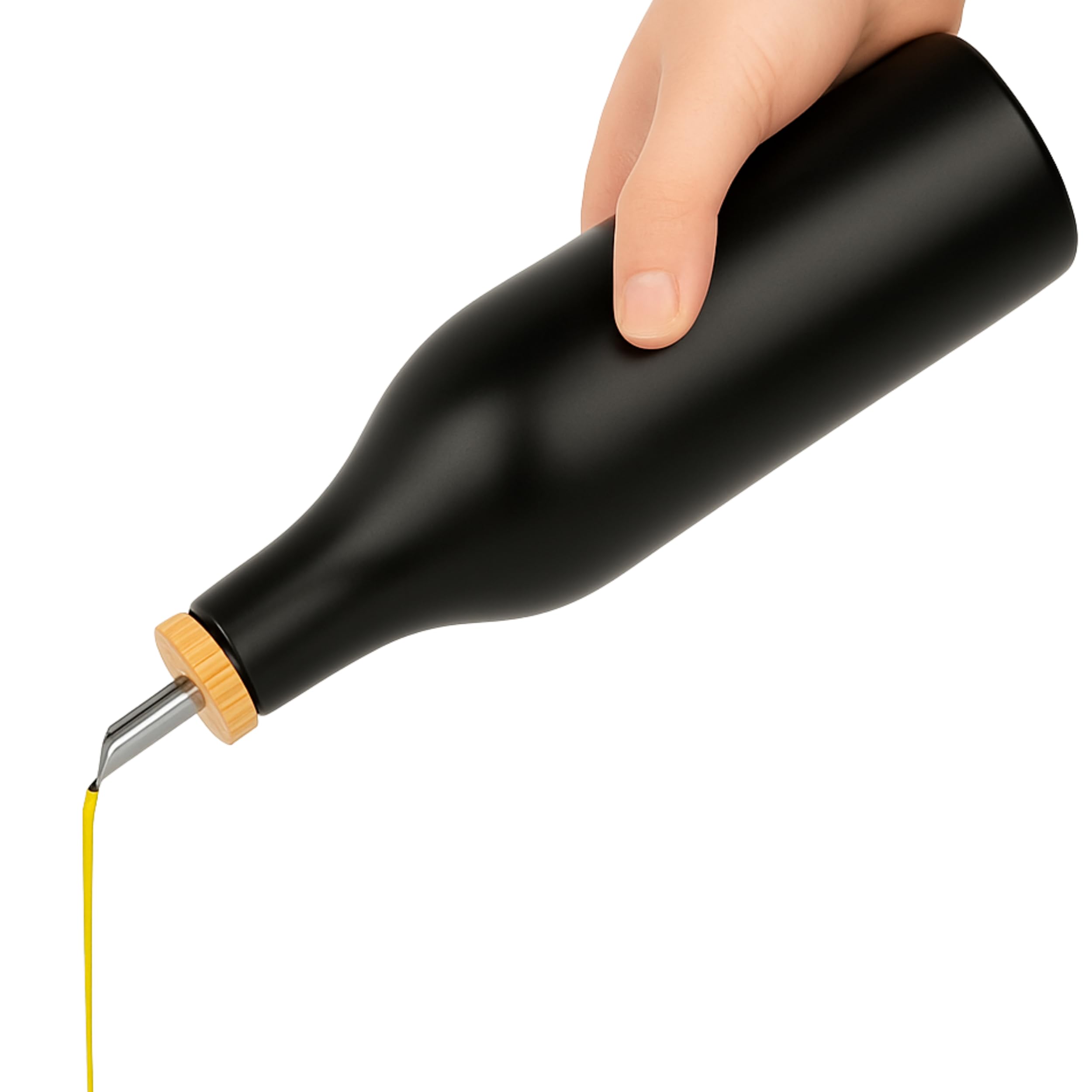 Photo 1 of ***(MAJOR DAMAGE/ SEE NOTES)***Black Ceramic Olive Oil Dispenser Bottle 16 Oz Container for EVOO or Vinegar, Kitchen Counter Design