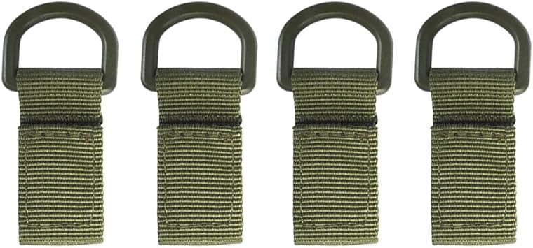 Amazon 4個 ハンギングベルト カラビナフック ウェビングバックル バックパック キャンプ用 全3色 グリーン Dynwave クライミング用カラビナ クイックドロー