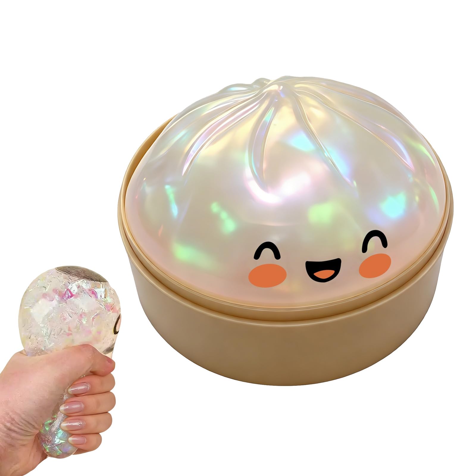 Glitter Dumpling, Glitter Dumpling Squishy Box, Squishies Stress Ball, Anxiety Relief Fidget, Soft Squeeze Decompression Dough, Relaxation Gift (G)