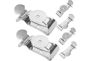 GLEAVI 6pcs Stainless Steel Curtain Rod Clips Heavy Duty Drape Fixing Clamps with Solid Tie Back Hooks for