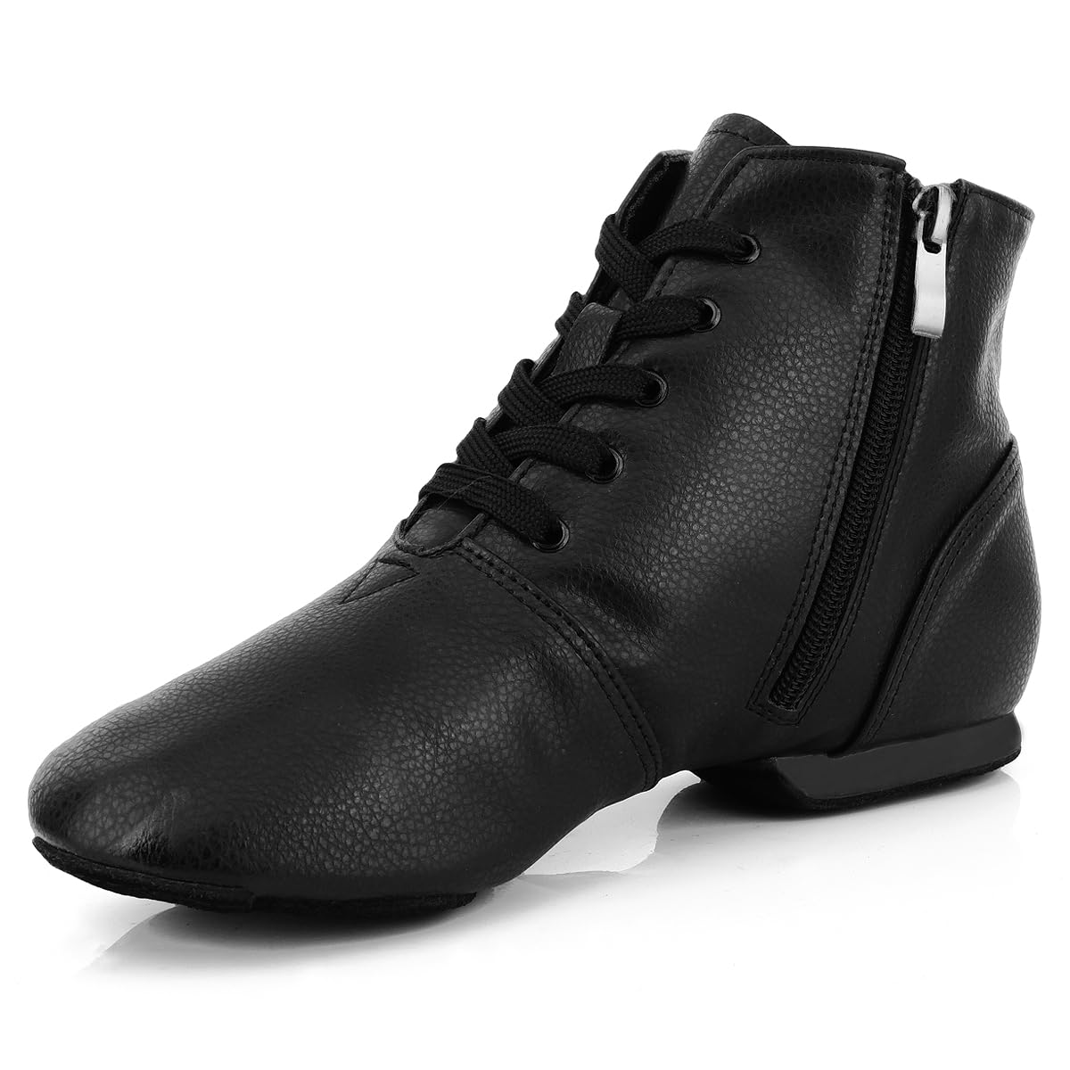 foralod Women's Black Jazz Dance Shoes with Zipper Boots for Woman...