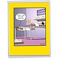 NobleWorks - 1 Large Happy Birthday Card with Envelope (8.5 x 11 Inch) - Funny Cartoon Humor (Buyer Discretion Advised) - Other Way Around J8405
