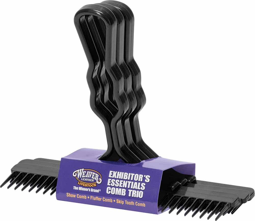 Weaver Leather Exhibitor’s Essentials Comb Trio, Black, 69-6075