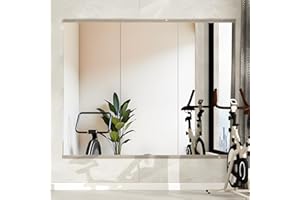 Elemango Home Gym Mirror, 57"x24"x3PCS, Tempered Glass Frameless, Large Yoga Mirror, Wall-Mounted Dance, Suitable for Gym, Yo