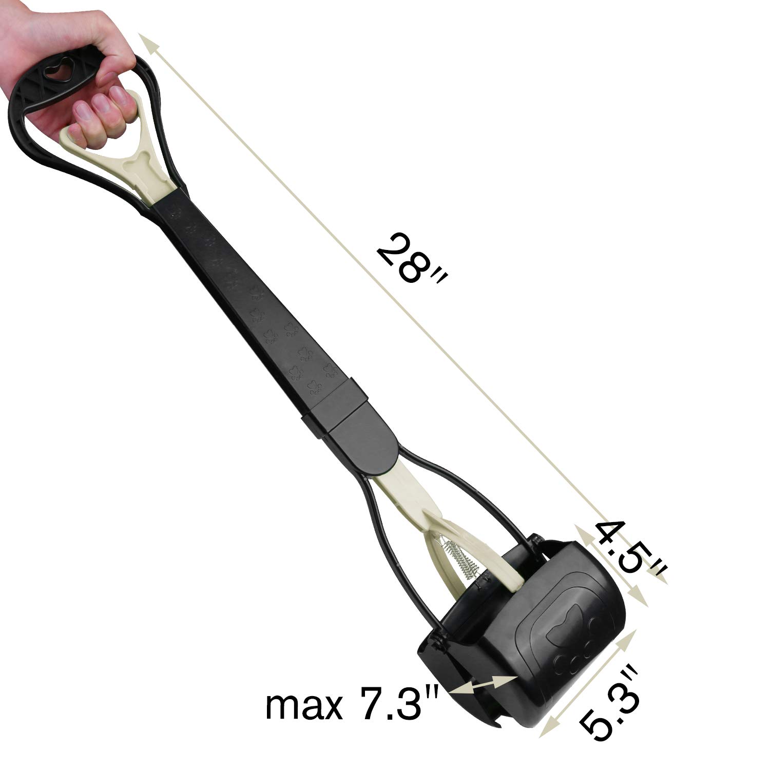 TIMINGILA Long Handle Pet Pooper Scooper for Dogs and Cats with High Strength Material and Durable Spring Easy to Use for Grass, Dirt, Gravel Pick Up (Apricot)