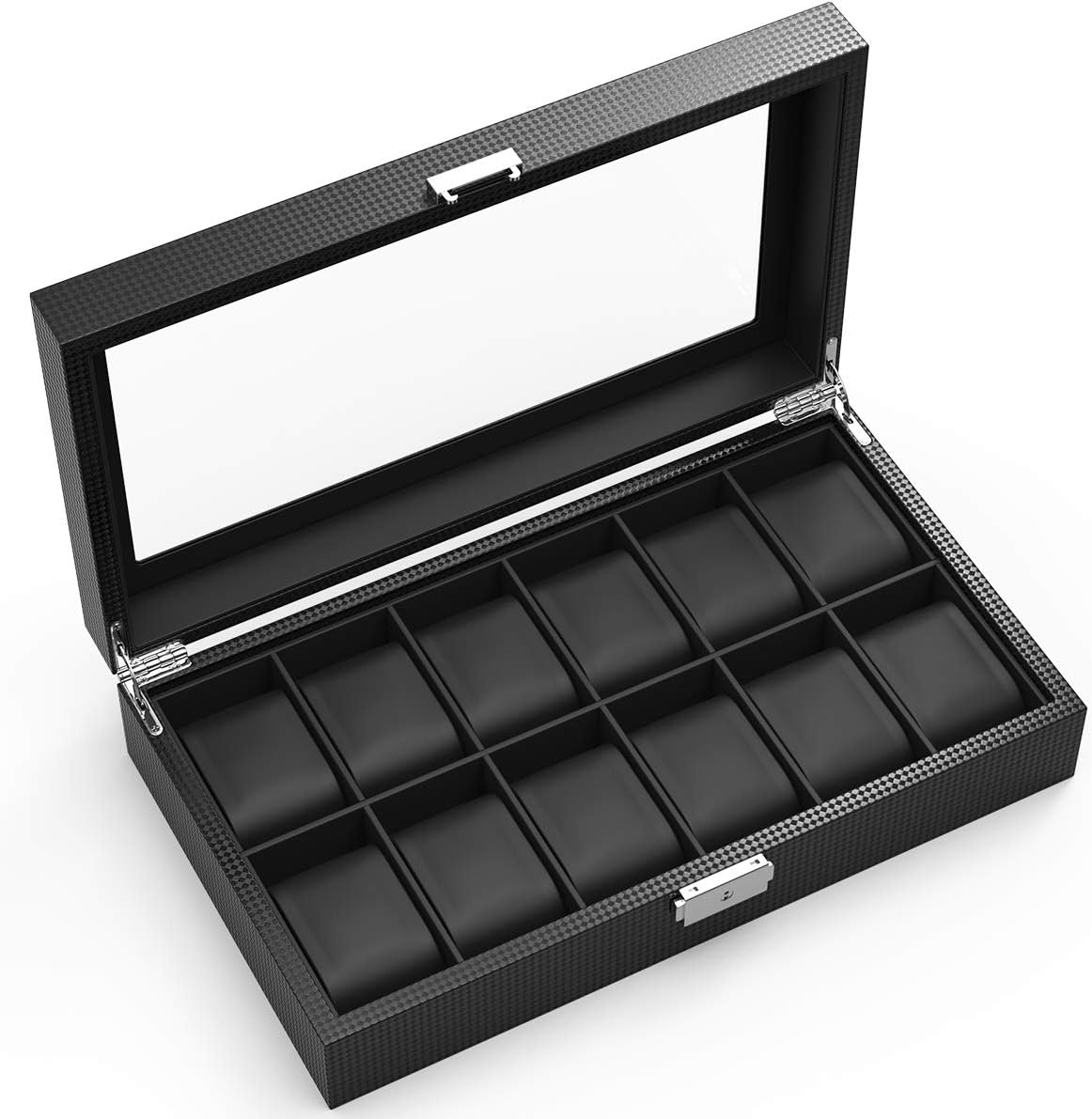 CRITIRON Wrist Watches Box, Watches Storage Box Organizer Case (Black)