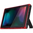 eXtremeRate Clear Red DIY Housing Shell for Nintendo Switch Console, Replacement Faceplate Front Frame for Nintendo Switch Console w/Volume Up Down Power Buttons - Console NOT Included