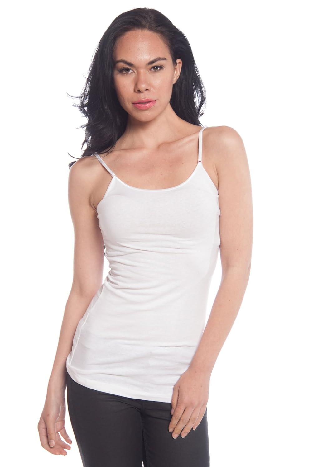 Zenana Women\'s Cami with BuiltIn Shelf Bra, Pack of 4, Small, Black