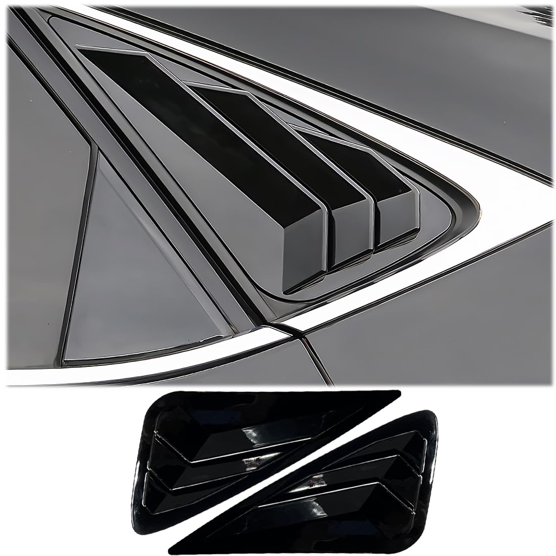 Photo 1 of MUXEE 2Pcs Side Vent Window Louvers for Lexus NX300 2018-2021,NX300h 2015-2021,NX200T 2015-2017 - ABS Print Sport Window Decorative Covers, Exterior Trim Accessories - Bright Black