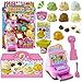 Ice Cream Shop Ready-to-Play Play Set 13 Piece Pretend Play Toy Cash Register Ice Cream Cone & Toppings Serving Counter Utensils & More