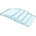 The Rag Company - Dry Me A River - Professional Korean 70/30 Blend Microfiber Waffle-Weave Drying & Detailing Towels, Soft Suede Edges, 390gsm, 16in x 16in, Light Blue (5-Pack)