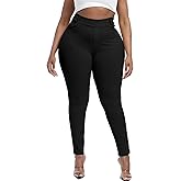 Gocolloa Womens Plus Size Pants Skinny Stretchy High Waisted Casual Ease into Comfort Dress Pants