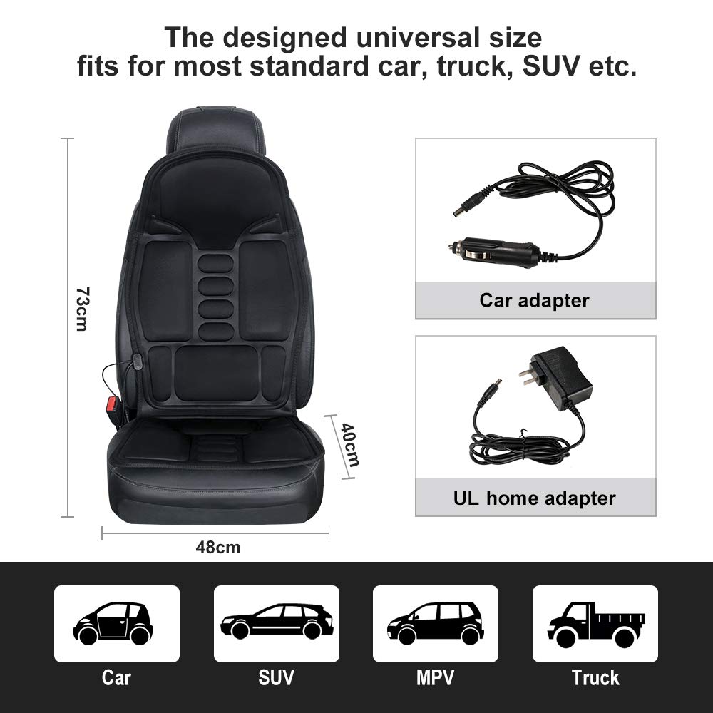 QUEES Heated Seat Cushion with Massage Function and Time Temperature Controller