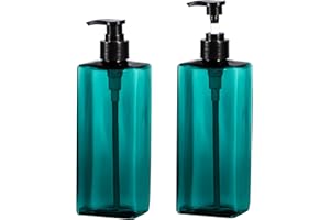 Shower Pump Bottles, Yebeauty 2pcs 17oz 500ML Refillable Pump Bottle Lotion Soap Dispenser Liquid Container Plastic Soap Dispenser for Shampoo Kitchen,Bathroom Body Wash, Sea Green