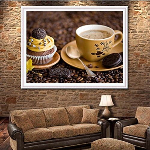 Pandaie To America Drill 5D DIY Diamond Eating Room Coffee House Wall Decorations Painting Embroidery Cross Craft Stitch Home Decor Art Kit Crystal Prime Tools Clearance Square Wolf