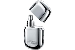 yoose Nose Hair Trimmer, Alloy Rechargeable Nose Hair Trimmer for Men Women, IPX7 Waterproof, Detachable Head, Easy to Clean, Portable Travel Size Nose Trimmers, Dual Edged Blades, Painless, Silver