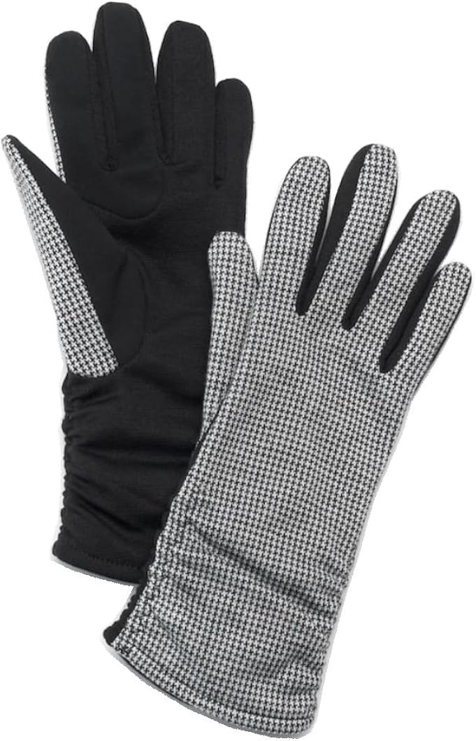 Touchpoint Womens Mini Gloves Compatible Touchscreen Houndstooth Gloves
