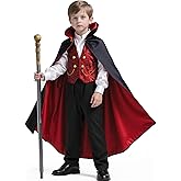 PEADUCK Kids Vampire Costume for Boy, Halloween Costumes Dress Up Role Play Set