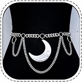 Moon Layered Waist Chain Belt - Punk Gothic Crossover Body Belly Chains Tassel for Women Girl