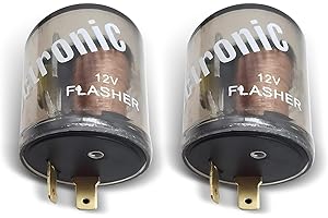 gunroil 2 PCS Car Flasher Relay, 12V 20A Heavy Duty Two-pin Round Sealed Turn Signal Flasher Relay, Plug and Play Installation Accessories, Suitable for Cars, Motorcycles, and Bicycles (Transparent)