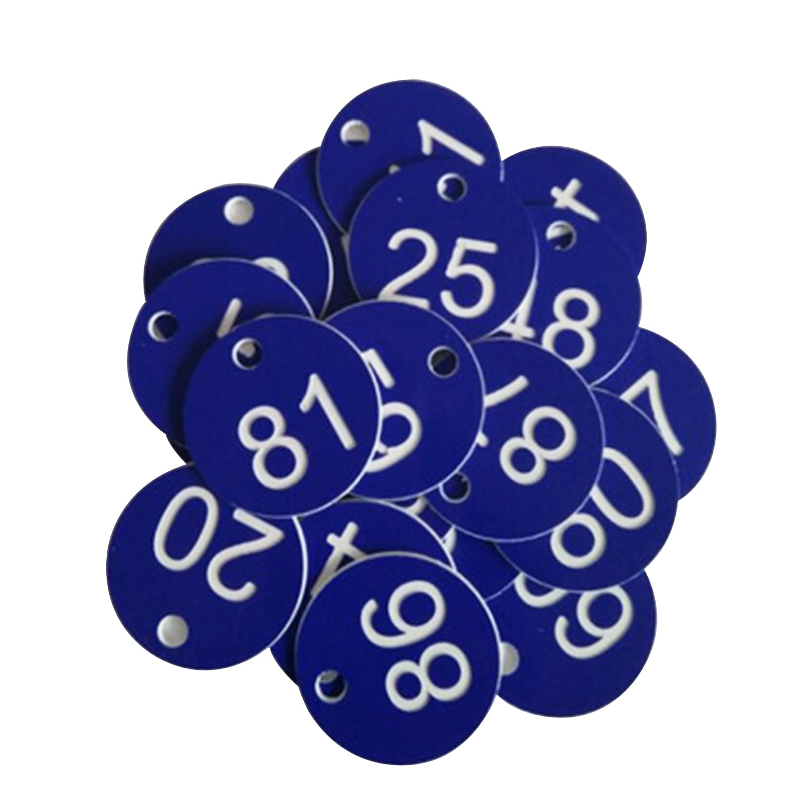 100Pcs Plastic Table Numbers,Dark Blue Key Number Tags,35MM Number ID Tags for Number 1-100,Waterproof Table Numbers for Restaurant/Cafe/Bar/Hotel