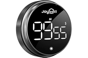 JOYHILL Revolutionary Digital Kitchen Timer: Large LED Display, 3 Volume Levels, Magnetic & Portable - Ideal for Cooking, Teaching, Fitness, & More!(Silver)