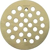 TRUSTMI 4 1/4-inch Screw-in Style Shower Drain Grate Replacement Cover with Screws,Brushed Gold