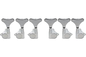Musiclily 3+3 Sealed Bass Tuners Tuning Pegs Keys 3R3L Machine Heads for Precision Jazz Bass Replacement, Chrome