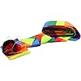 C COMCROSFLY Rainbow Kite Tube Tail Outdoor Windsock with Connector, 65-Feet Kite Tail