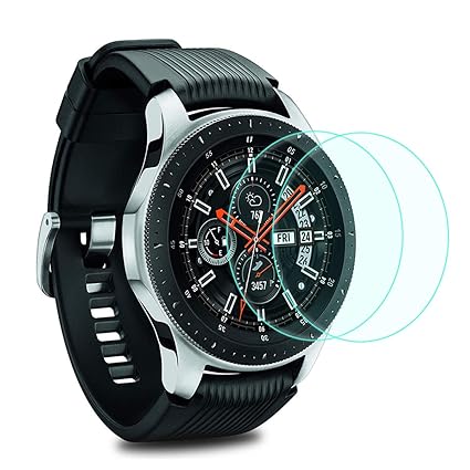Compatible with Samsung Gear S3 & Samsung Galaxy Watch 46mm Screen Protector [2 Pack],YiJYi Full-Coverage Tempered Glass Screen Protector [9H ...
