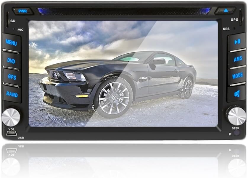 6.2 inch Double DIN Car Stereo In-Dash DVD player GPS Navigation For Car with Rear View Camera,Support Offline GPS Navigation, TouchScreen Car Stereo + Free Rear View Camera