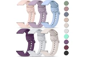 TEWIN 6 Pack Silicone Watch Bands, Quick Release 20mm 22mm Soft Silicone Replacement Watch Strap for Women Men