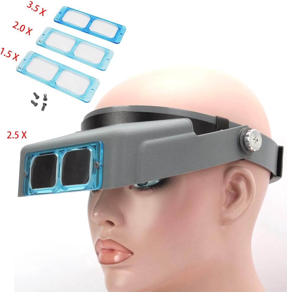 Headband Magnifier Headmounted Hands Free Magnifying Glass