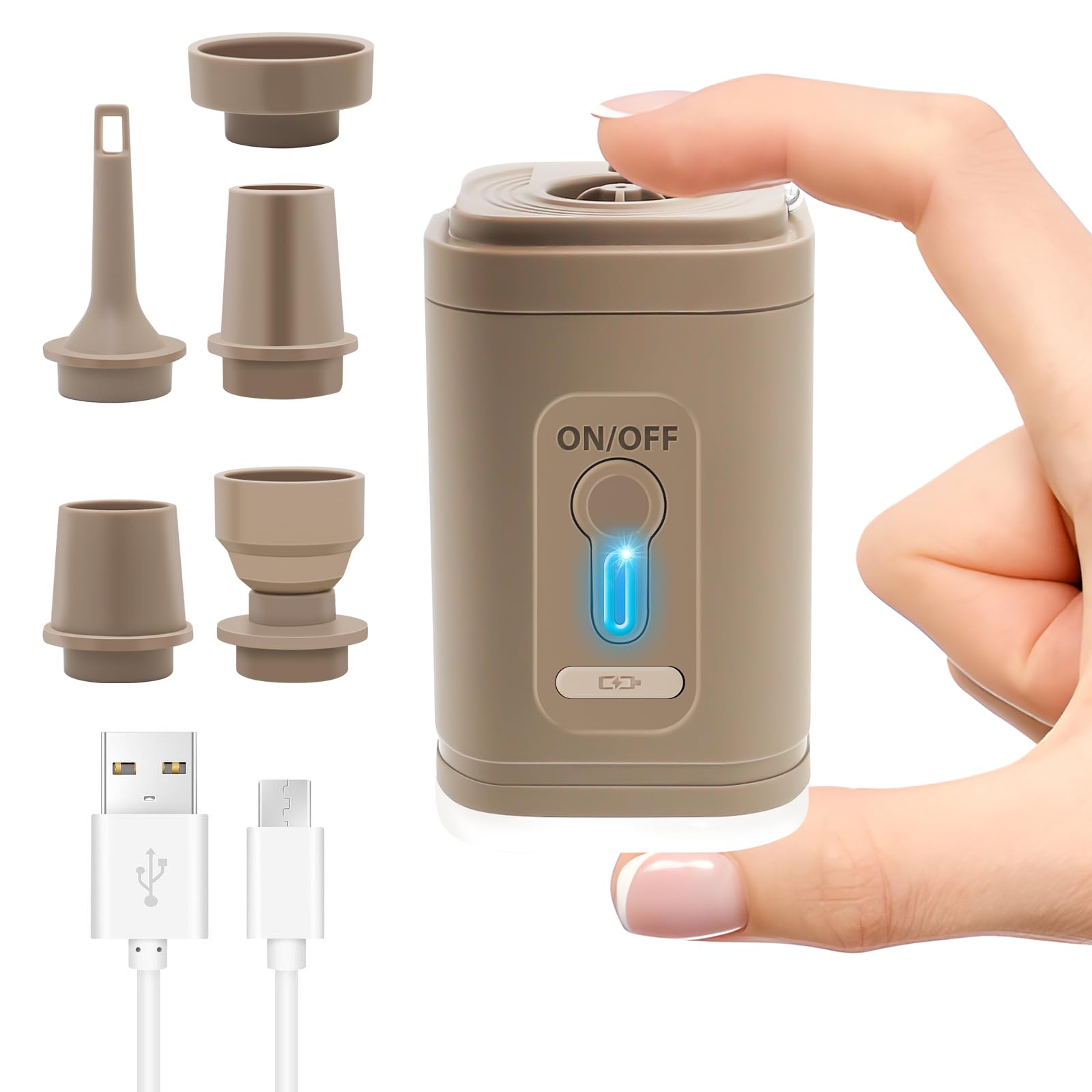 ytorgr Air Pump for inflatables,Portable Electric Mini Air Bed Pump Rechargeable for Deflate Inflatable, Paddling Pool, Air Mattress Boats Swimming Pool Pumps