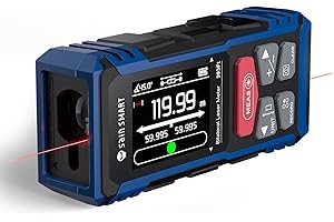 SainSmart 393Ft/120M Dual Laser Measuring Tool, Bilateral Distance Meter with Backlit LCD, Rechargeable, Multi-Unit (Ft/in/M)