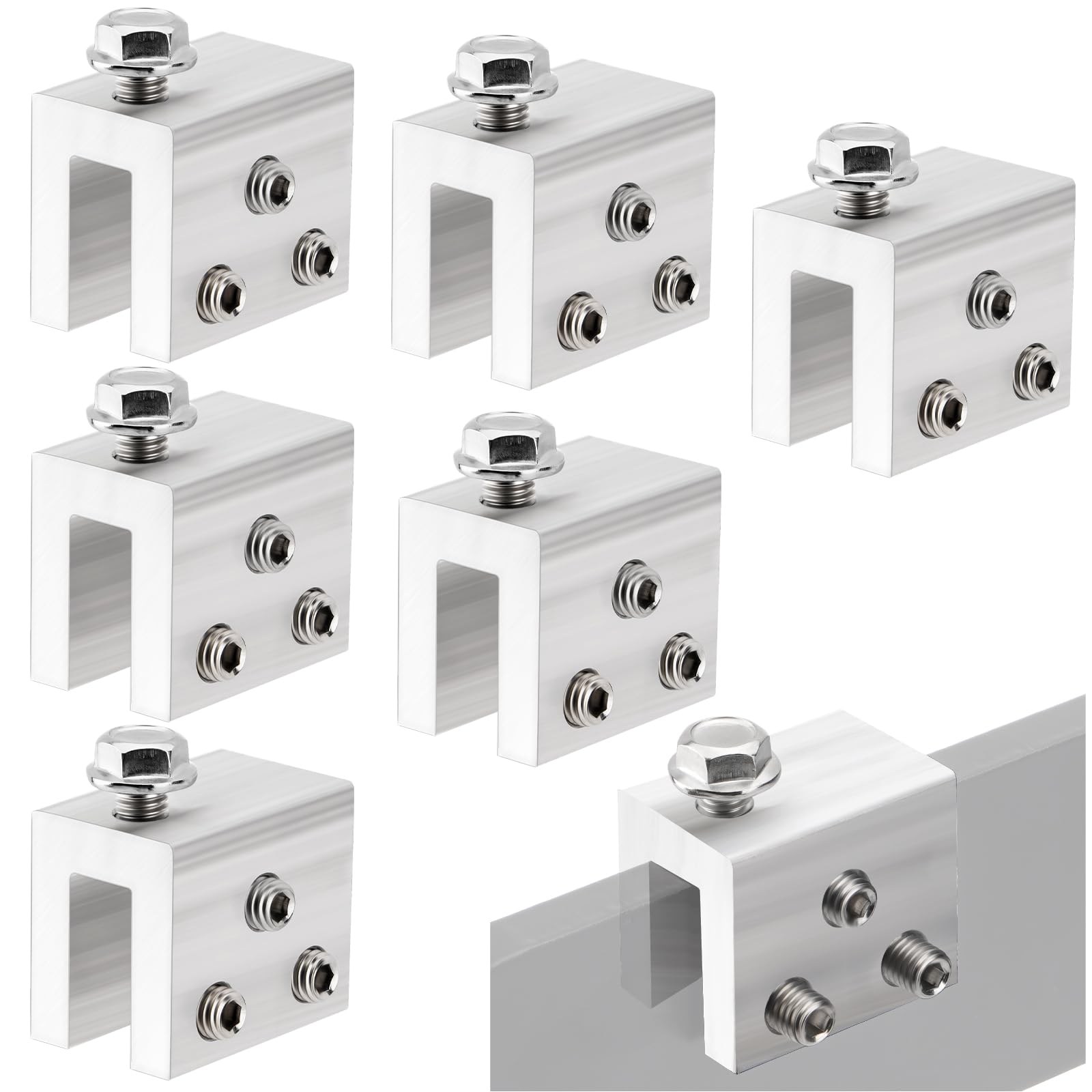 Photo 1 of Racewill 6PCS Standing Seam Roof Clamps, Metal Roof Fixing Clamps, Racking Bracket for Solar Panel Module Installation, Starlink Base, Heat Cable and Snow Guard Attachment