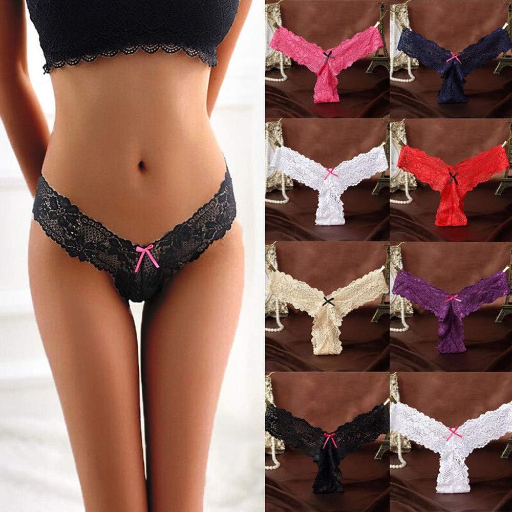 SMALLE_Clothing Tanga de Encaje Ropa Interior para Mujer, pequeña, Sexy, de Encaje, Tanga, Ropa Interior, Talla Grande, Bragas Hipster - Rosa - Large: Amazon.es: Ropa y accesorios