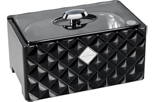 Ultrasonic Jewelry Cleaner, VLOXO Ultrasonic Cleaner Machine Portable 450ML Touch Control with Watch Holder for Jewelry, Rings, Brushes, Eyeglasses, Retainer, Watches, Coins, Dentures- Black