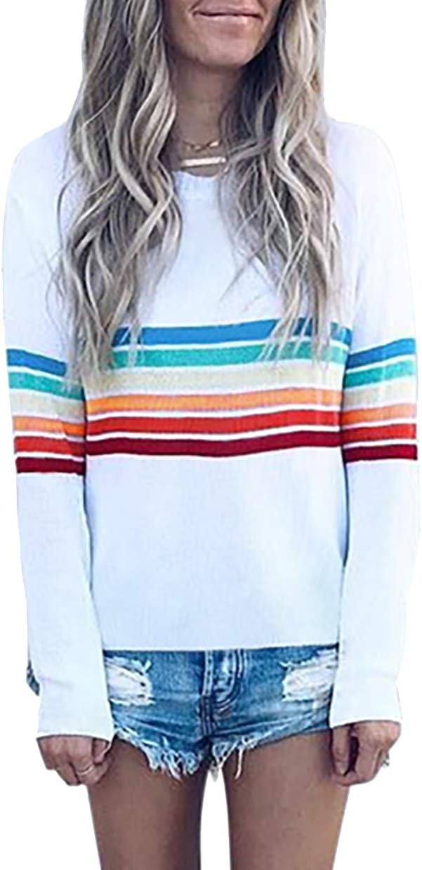 DINGANG Women's One Off Shoulder T Shirts Star Classic Plaid Print Long Sleeve Blouse Tops Plus Size