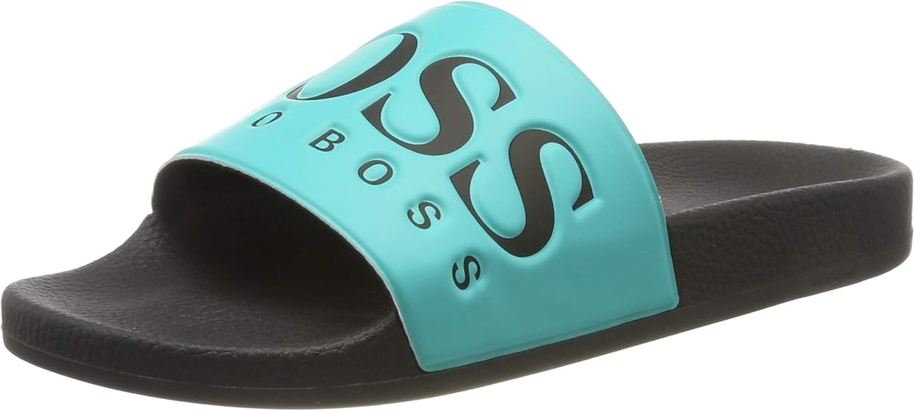 hugo boss flip flops blue