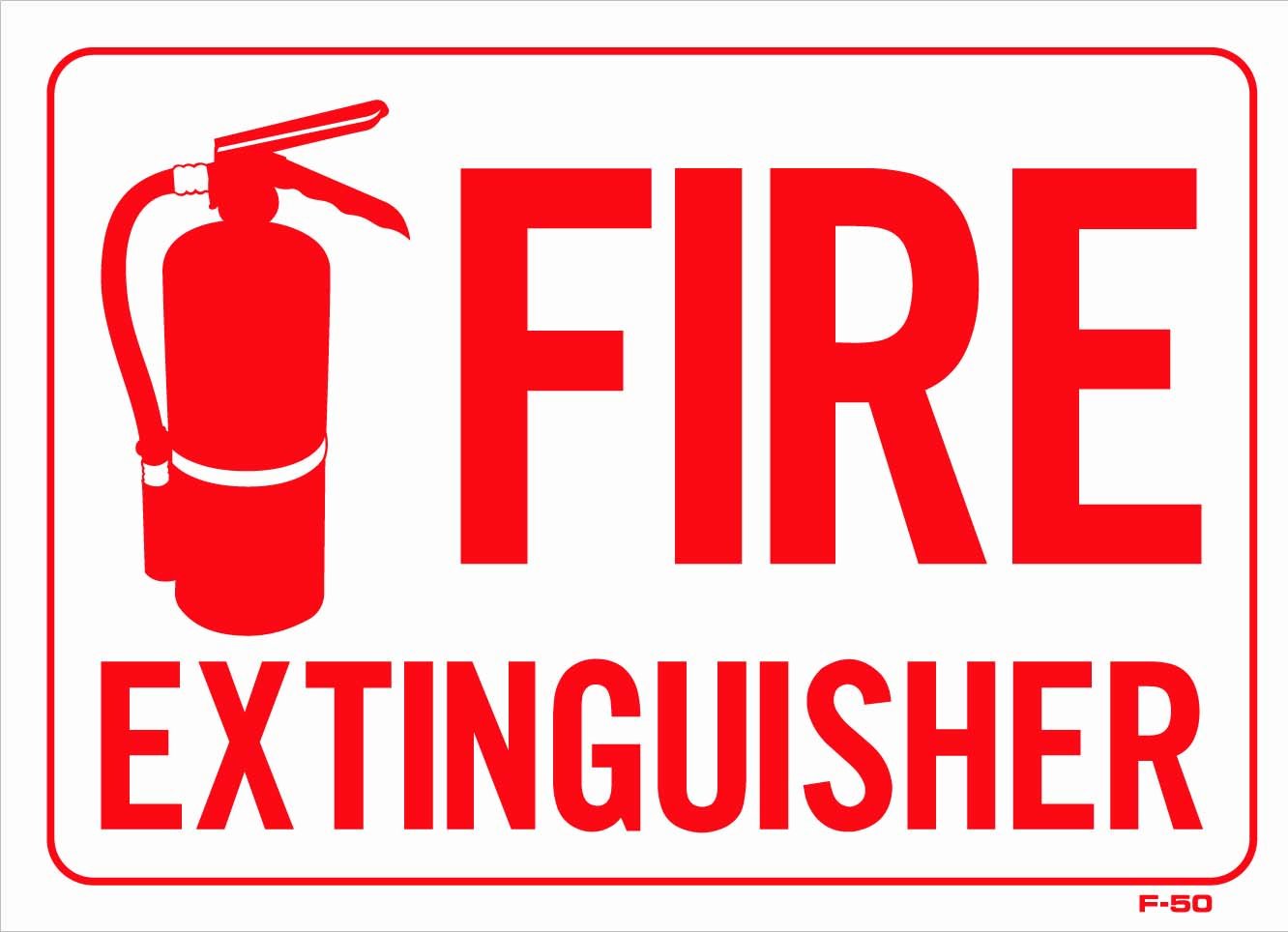 FIRE EXTINGUISHER 10x14 Heavy Duty Plastic Sign Other
