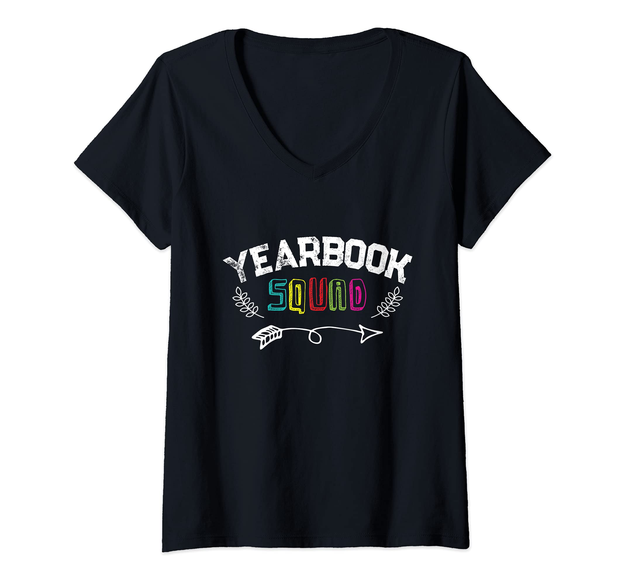 Womens Yearbook Squad Staff Teacher Editor School Publication Team V-Neck T-Shirt