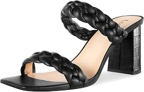 Amazon.com | Leevar Braided Sandals for Women - Stylish Square Toe Braided  Heels for Women - Black Womens Braided Block Heel Sandals - 3 inches Woven  Chunky Heels, Black, Size 5 | Shoes