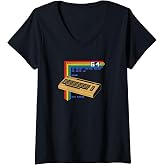 Women's Retro Computer C64 V-Neck T-Shirt