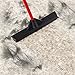 Pet Hair Remover Rubber Broom with Built in Squeegee - Carpet Rake for Pet Hair Removal on Hardwood Floor, Carpet & Tile - Picks Up More Dust & Debris - Rinse to Clean