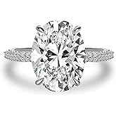 RODIFFY 5.0/8.0CT Excellent Oval Cut Engagement Ring,D-Color VVS Big CZ Gemstone S925 Promise Ring